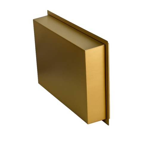 PÓŁKA ŁAZIENKOWA WNĘKOWA UNO BEZ KOŁNIERZA ZŁOTA 45X30X10 CM