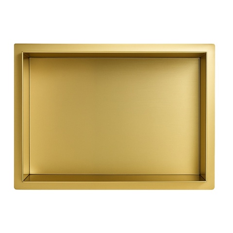 PÓŁKA ŁAZIENKOWA WNĘKOWA UNO BEZ KOŁNIERZA ZŁOTA 45X30X10 CM