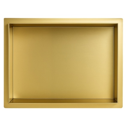 PÓŁKA ŁAZIENKOWA WNĘKOWA UNO BEZ KOŁNIERZA ZŁOTA 45X30X10 CM