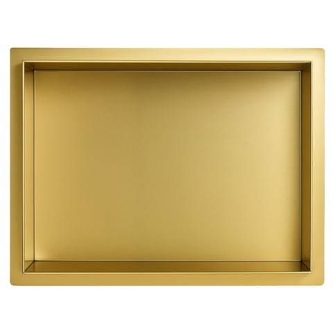PÓŁKA ŁAZIENKOWA WNĘKOWA UNO BEZ KOŁNIERZA ZŁOTA 45X30X10 CM