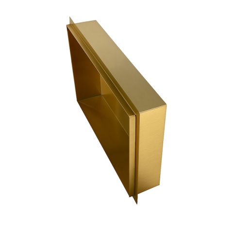 PÓŁKA ŁAZIENKOWA WNĘKOWA UNO BEZ KOŁNIERZA ZŁOTA 45X30X7 CM