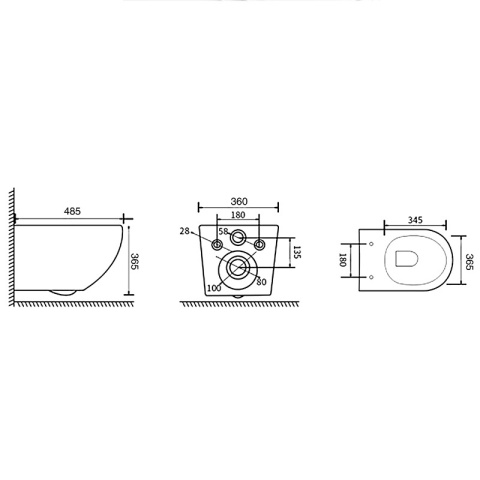 ZESTAW PODTYNKOWY WC STELAŻ TECE MISKA MIZU-WH-GL-RIM-03 PRZYCISK TC-9240417 BIAŁY MAT
