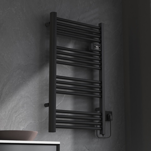GRZEJNIK ŁAZIENKOWY ELEKTRYCZNY ALUMINIOWY DRABINKA 96x54 500W LOA CZARNY