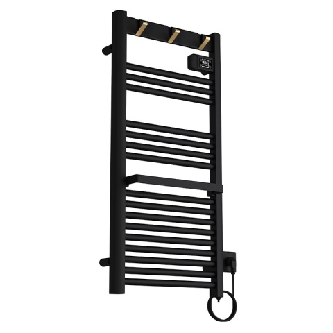 GRZEJNIK ŁAZIENKOWY ELEKTRYCZNY ALUMINIOWY DRABINKA ECO 500W Z WIESZAKAMI