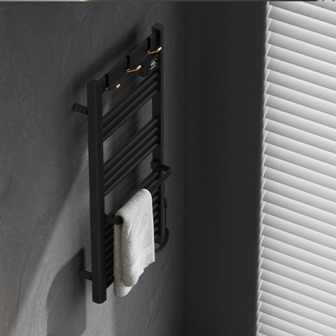 GRZEJNIK ŁAZIENKOWY ELEKTRYCZNY ALUMINIOWY DRABINKA ECO 500W Z WIESZAKAMI