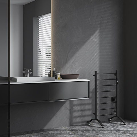 GRZEJNIK ŁAZIENKOWY ELEKTRYCZNY ENERGOOSZCZĘDNY DRABINKA 200W TAAL CZARNY