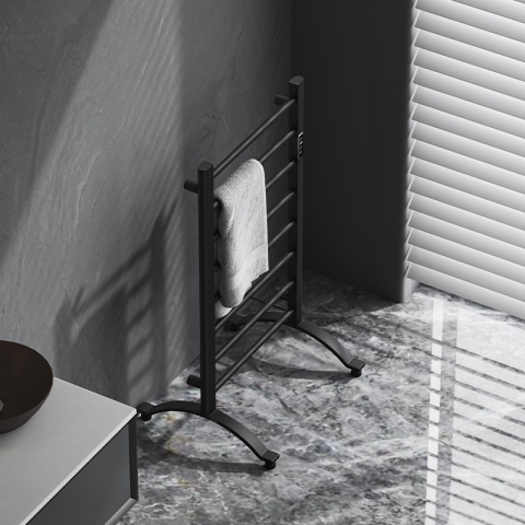 GRZEJNIK ŁAZIENKOWY ELEKTRYCZNY ENERGOOSZCZĘDNY DRABINKA 200W TAAL CZARNY