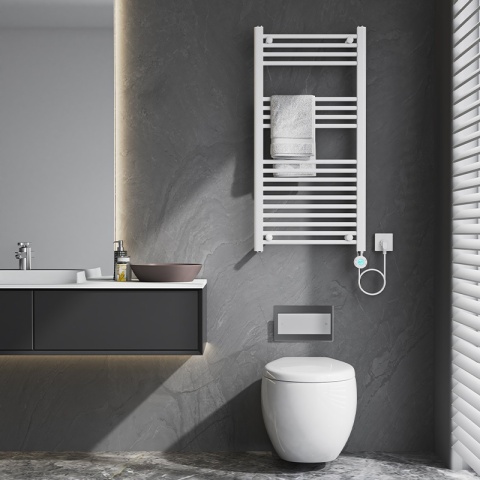 GRZEJNIK ŁAZIENKOWY ELEKTRYCZNY ENERGOOSZCZĘDNY DRABINKA 250W BIAŁY