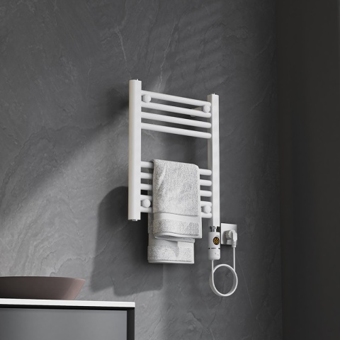 GRZEJNIK ŁAZIENKOWY ELEKTRYCZNY ENERGOOSZCZĘDNY DRABINKA 300W MANAM BIAŁY