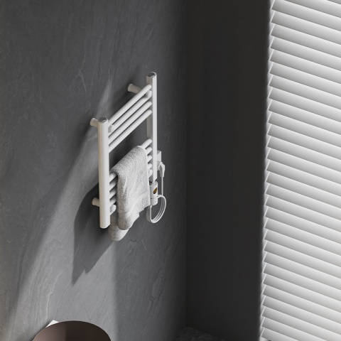 GRZEJNIK ŁAZIENKOWY ELEKTRYCZNY ENERGOOSZCZĘDNY DRABINKA 300W MANAM BIAŁY