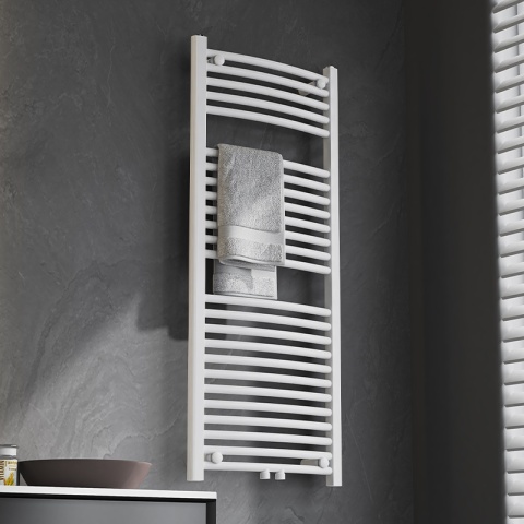 GRZEJNIK ŁAZIENKOWY ŚCIENNY PIONOWY WODNY DRABINKA 120x50 CORSO-WH-4 BIAŁY