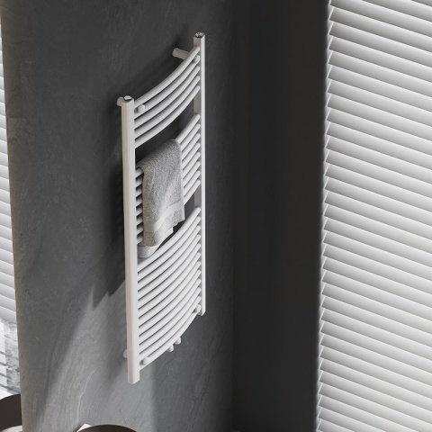 GRZEJNIK ŁAZIENKOWY ŚCIENNY PIONOWY WODNY DRABINKA 120x50 CORSO-WH-4 BIAŁY