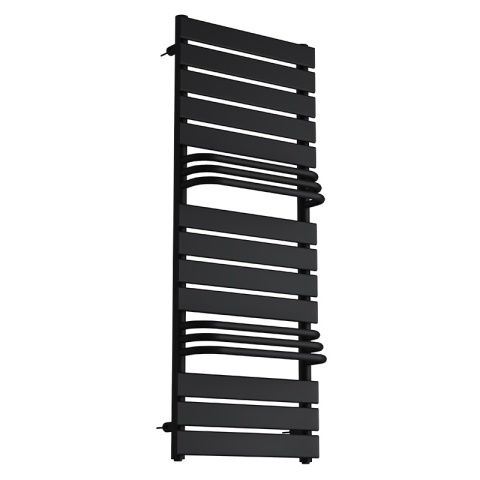 GRZEJNIK ŁAZIENKOWY ŚCIENNY PIONOWY WODNY DRABINKA 128x50 FUEGO-BL CZARNY