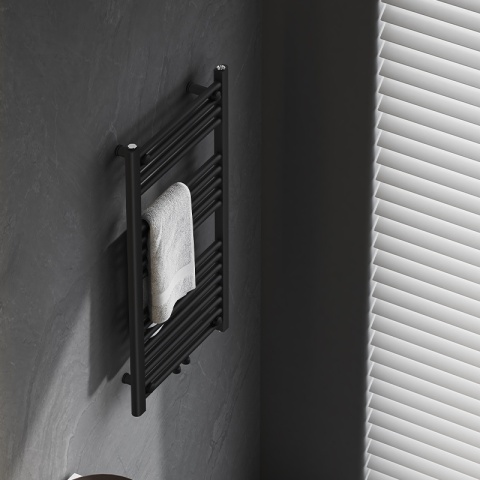 GRZEJNIK ŁAZIENKOWY ŚCIENNY PIONOWY WODNY DRABINKA 90x50 CORSO-BL-2 CZARNY