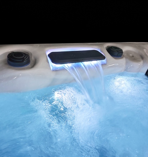 JACUZZI OGRODOWE WANNA SPA347 CAPPUCCINO OBUDOWA ANTRACYT 230x230 CM