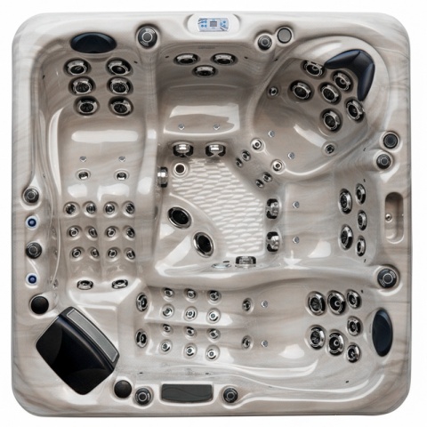 JACUZZI OGRODOWE WANNA SPA347 CAPPUCCINO OBUDOWA ANTRACYT 230x230 CM