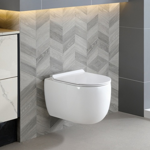 MISKA WC WISZĄCA TORNADO LAKE-WH-TR-01 BIAŁA DESKA WOLNOOPADAJĄCA DUROPLAST