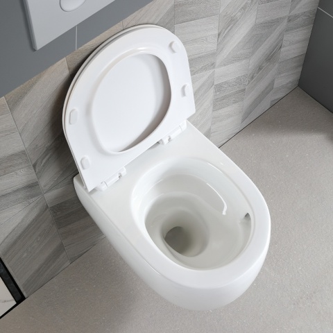 MISKA WC WISZĄCA TORNADO LAKE-WH-TR-01 BIAŁA DESKA WOLNOOPADAJĄCA DUROPLAST