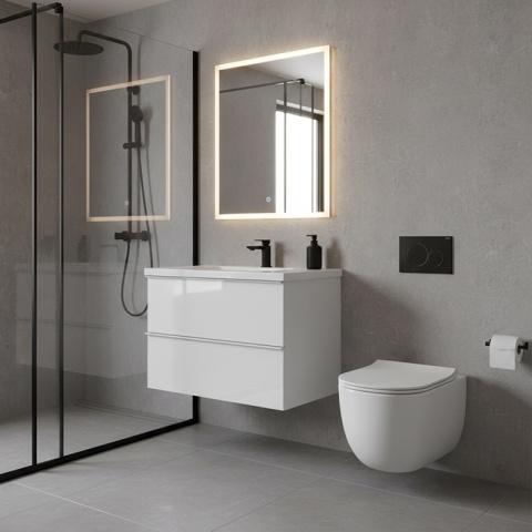 MISKA WC WISZĄCA TORNADO LAKE-WH-TR-03 BIAŁA DESKA WOLNOOPADAJĄCA DUROPLAST