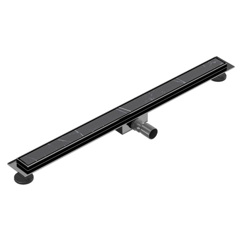 ODPŁYW LINIOWY 60 CM CZARNY NISKI SYFON WYSOKA PRZEPUSTOWOŚĆ DL01 FIX