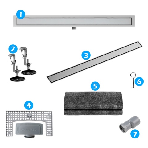 ODPŁYW LINIOWY 70 CM INOX NISKI SYFON WYSOKA PRZEPUSTOWOŚĆ DL01 FIX