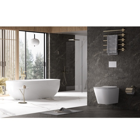 ZESTAW PODTYNKOWY WC STELAŻ TECE MISKA AQUA-WH-03 PRZYCISK TC-9240401 CHROM