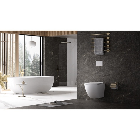 ZESTAW PODTYNKOWY WC STELAŻ TECE MISKA PURO-WH-03 PRZYCISK TC-9240417 BIAŁY MAT