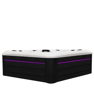 JACUZZI OGRODOWE WANNA SPA347 BIAŁA PERŁA OBUDOWA ANTRACYT 230x230 CM