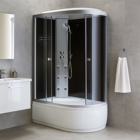 KABINA PRYSZNICOWA Z HYDROMASAŻEM WSH7306L LEWA 120x80 CM