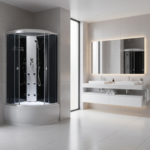 KABINA PRYSZNICOWA Z HYDROMASAŻEM WSH7601B 100x100 CM