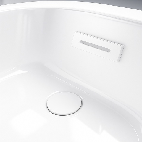 KOREK DO WANNY WOLNOSTOJĄCEJ Z PRZELEWEM POKRYWA MASKOWNICA BIAŁY MAT