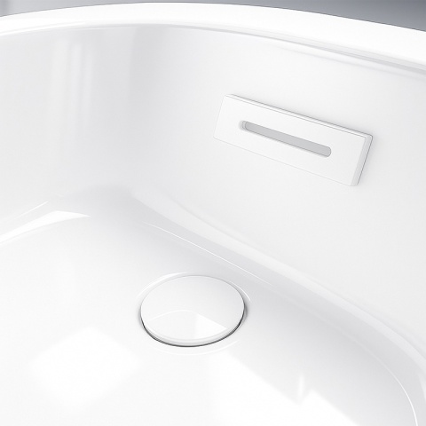 KOREK DO WANNY WOLNOSTOJĄCEJ Z PRZELEWEM POKRYWA MASKOWNICA BIAŁY