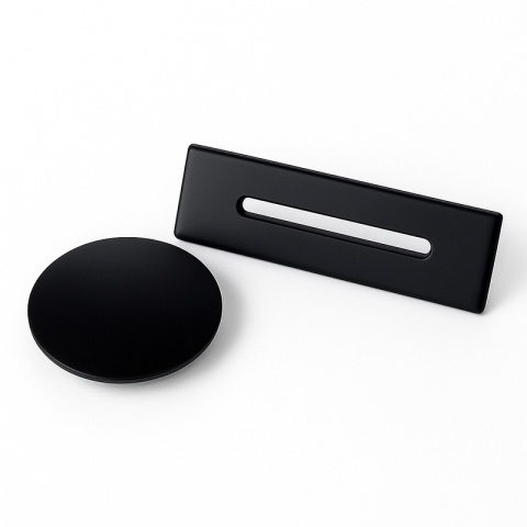 KOREK DO WANNY WOLNOSTOJĄCEJ Z PRZELEWEM POKRYWA MASKOWNICA CZARNY