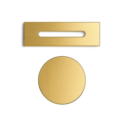 KOREK DO WANNY WOLNOSTOJĄCEJ Z PRZELEWEM MASKOWNICA ZŁOTY SZCZOTKOWANY