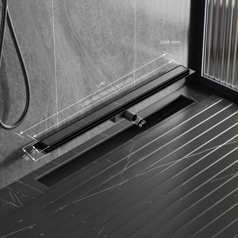 ODPŁYW LINIOWY 50 CM ZŁOTY NISKI SYFON WYSOKA PRZEPUSTOWOŚĆ DL01 FIX