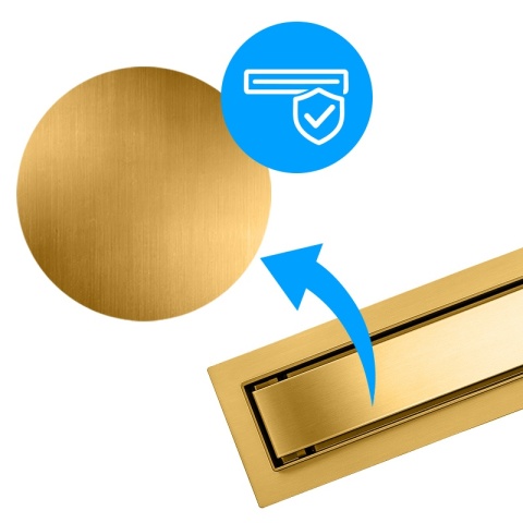 ODPŁYW LINIOWY 60 CM ZŁOTY NISKI SYFON WYSOKA PRZEPUSTOWOŚĆ DL01 FIX