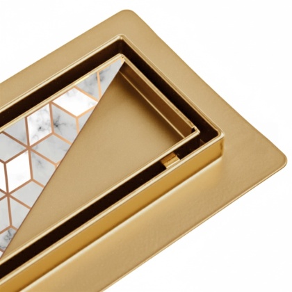 ODPŁYW LINIOWY 70 CM ZŁOTY NISKI SYFON WYSOKA PRZEPUSTOWOŚĆ DL01 FIX