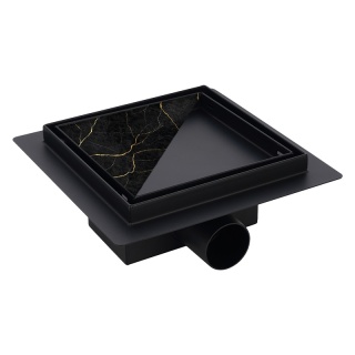 ODPŁYW LINIOWY KWADRATOWY 15x15 CM CZARNY WYSOKA PRZEPUSTOWOŚĆ DL06 FIX