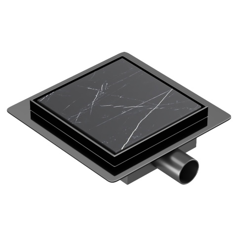 ODPŁYW LINIOWY KWADRATOWY 15x15 CM CZARNY WYSOKA PRZEPUSTOWOŚĆ DL06 FIX