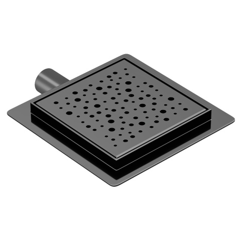 ODPŁYW LINIOWY KWADRATOWY 15x15 CM CZARNY WYSOKA PRZEPUSTOWOŚĆ DL06 WAVE