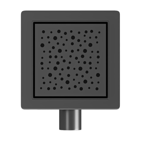 ODPŁYW LINIOWY KWADRATOWY 15x15 CM CZARNY WYSOKA PRZEPUSTOWOŚĆ DL06 WAVE