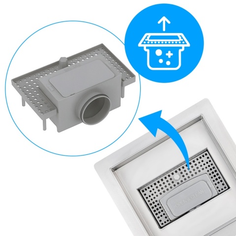 ODPŁYW LINIOWY KWADRATOWY 15x15 CM INOX WYSOKA PRZEPUSTOWOŚĆ DL06 FIX