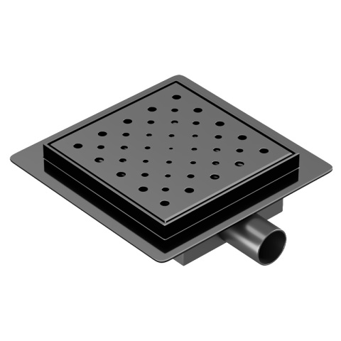 ODPŁYW LINIOWY KWADRATOWY 15x15 CM CZARNY WYSOKA PRZEPUSTOWOŚĆ DL06 CIRCLE