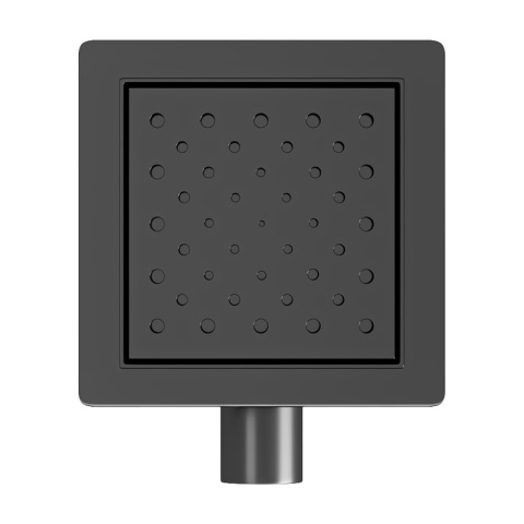 ODPŁYW LINIOWY KWADRATOWY 15x15 CM CZARNY WYSOKA PRZEPUSTOWOŚĆ DL06 CIRCLE