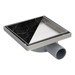 ODPŁYW LINIOWY KWADRATOWY 10x10 CM INOX OBROTOWY NISKI SYFON 360 DL07 FIX