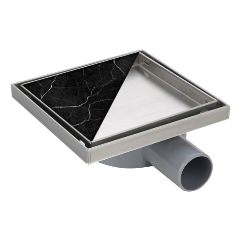 ODPŁYW LINIOWY KWADRATOWY 10x10 CM INOX OBROTOWY NISKI SYFON 360 DL07 FIX