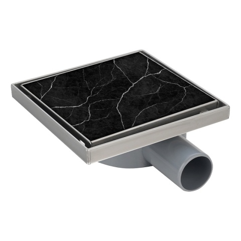 ODPŁYW LINIOWY KWADRATOWY 15x15 CM INOX OBROTOWY NISKI SYFON 360 DL07 FIX