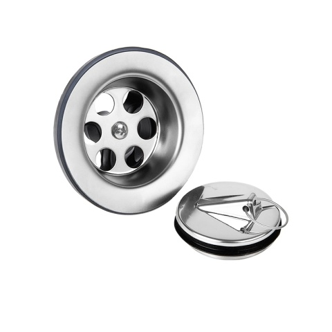 SYFON DO ZLEWU KUCHENNEGO Z KORKIEM CHROM UNIWERSALNY S8 REGULOWANY 28-70CM