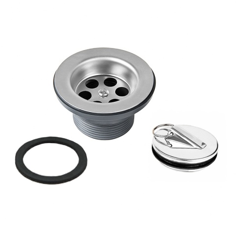 SYFON DO ZLEWU KUCHENNEGO Z KORKIEM CHROM UNIWERSALNY S8 REGULOWANY 28-70CM