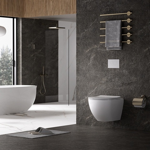 ZESTAW PODTYNKOWY WC STELAŻ TECE MISKA NERO-WH-03 PRZYCISK TC-9240401 CHROM